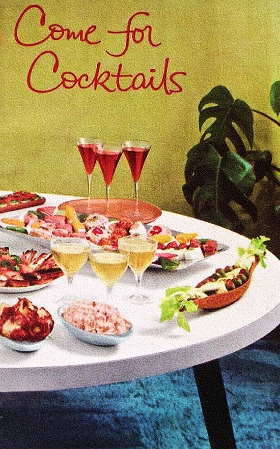 theniftyfifties:  Come For Cocktails - Taylor Wine Company leaflet, 1958. 