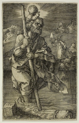 St. Christopher Facing To The Right, Albrecht Dürer, 1521, Art Institute of Chicago: Prints and Draw