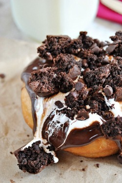 yummyfoooooood:  Chocolate Brownie Donuts