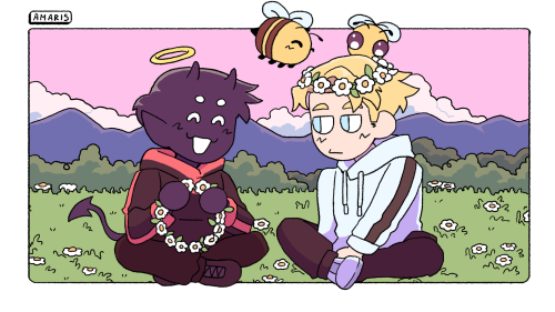 0amaris0:[ Flower crowns amidst the fields ] 