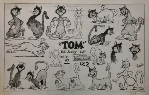 ‪Early model sheets for Tom & Jerry (they started out as Jasper & Jinx), and Butch (who star