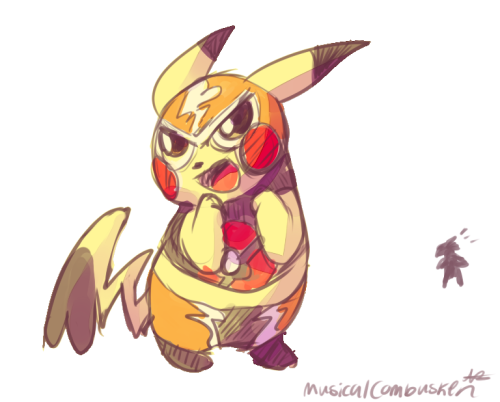 musicalcombusken:One of my first thoughts that came to mind when I saw the Luchador Masked Pikachu. 