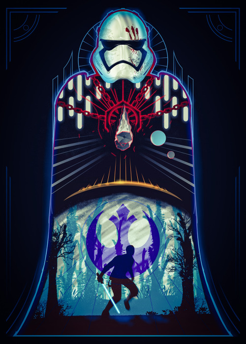 legionofpotatoes: Star Wars: the Force Awakens posters by Lazare Gvimradze Finn’s Journey, Rey