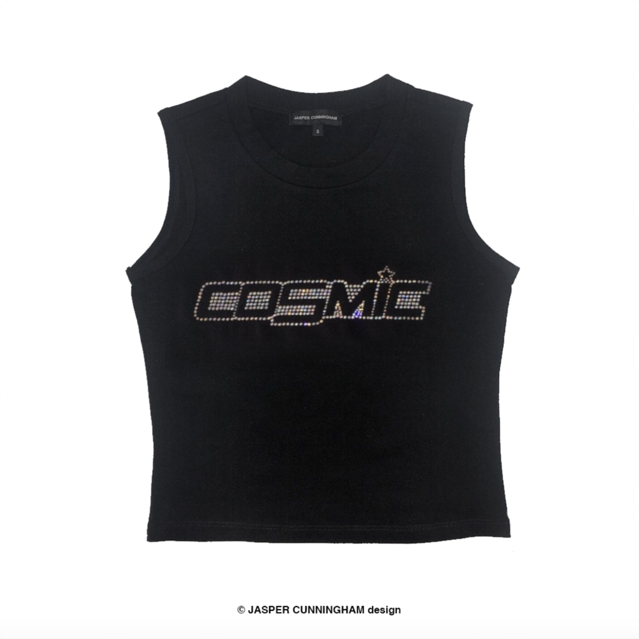 cosmic rhinestone crop top