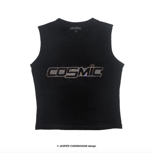 jaspercunningham:Jasper Cunningham Sleeveless Cosmic Rhinestone crop tee