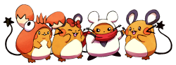 actual-drawings:  Dedenne costumes from the