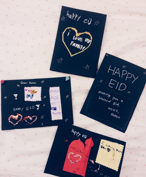 RAMADAN 23 (BACKLOG): EID CARDSThese little ones came over the other day so to keep them preoccupied