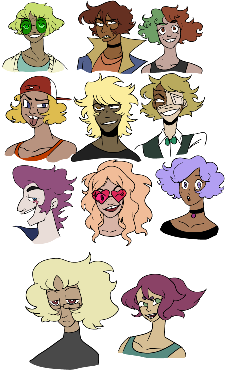Kaeloo/Steven Universe AU The fusions as humans  ( i was bored when i did this but i really like it 