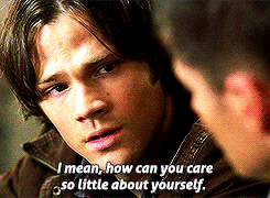 handsmejack:  Dean meme: reoccurring themes (2/4) self-loathing   “You’re
