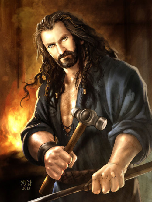 helens78: annecain: My latest Hobbit fanart: Thorin as a metalsmith. Love the idea of exploring his 