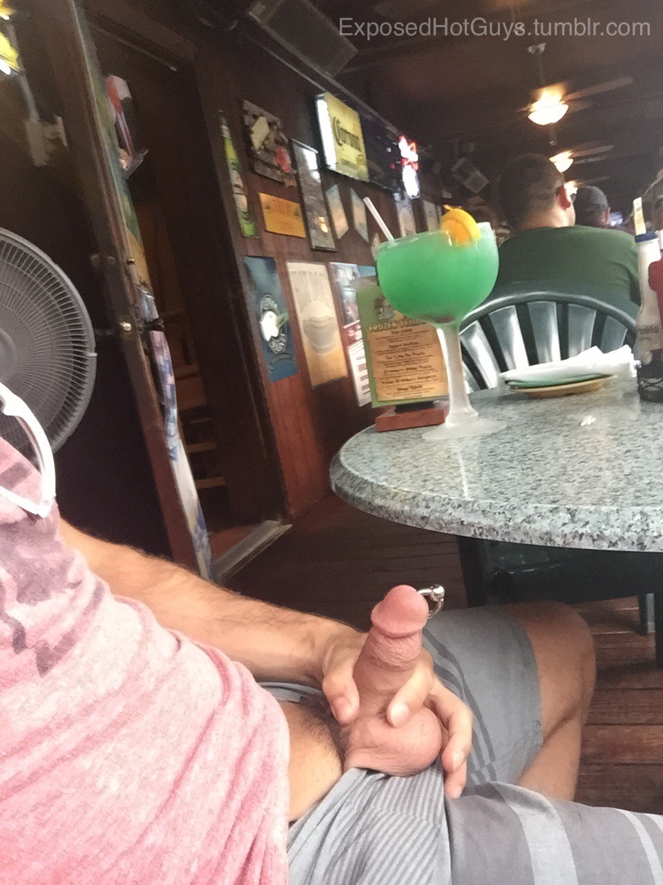 exposedhotguys:  Sometimes when I get horny in a restaurant I just whip my boner