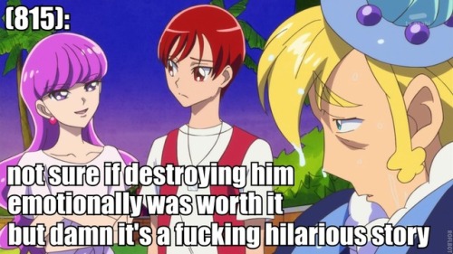 [Image - Yukari smirking while the Prince of Confeito looks distressed and Akira looks worried.][Tex