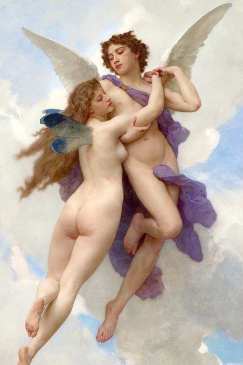 overdose-art: William Adolphe Bouguereau’s Psyche and Cupid (details)