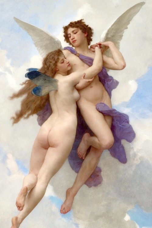 overdose-art:William Adolphe Bouguereau’s Psyche and Cupid (details)