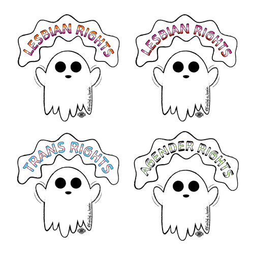 Ghost says LGBTQIA+ Rights! (Now with outlined text!)I added an outline to all the Ghost Pride Icons