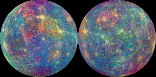 space-pics:An Orthographic Map of Mercury