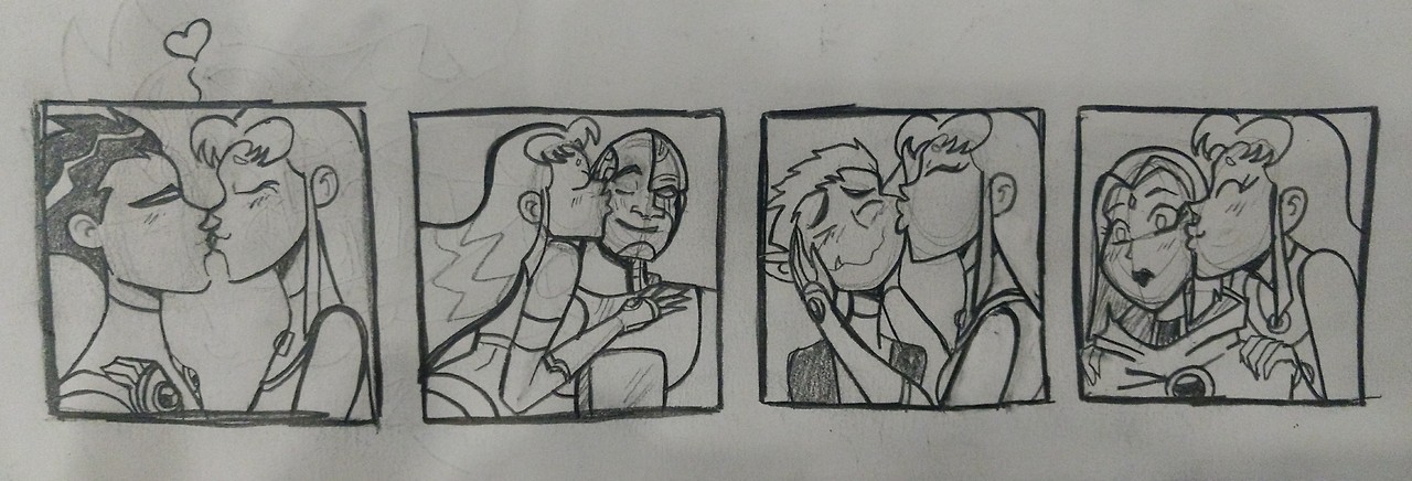 chillguydraws: Morning stress relief doodles.  Nothing more relaxing than Starfire