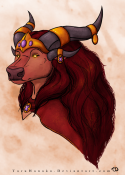 taruhanako:  Ok this is the last one ^^You guys liked my sketch so much so I made a cleaner drawing x)Tauren Alexstrasza!  I just like the idea so much C: