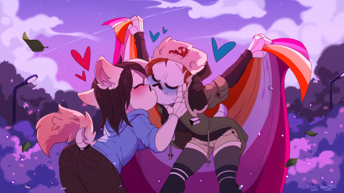 tinderboxofsillyideas:Sweet collab with @hakkids ^3^Happy pride month! ^3^