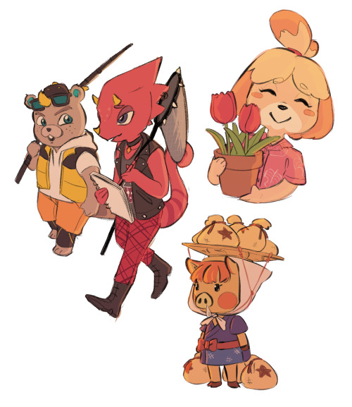 Some doodles because I am currently being held hostage by Tom Nook