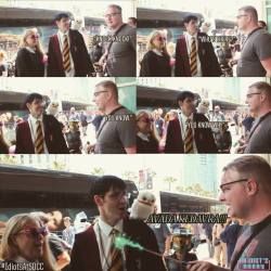 daily-harry-potter:  Still not sure if I came up with this joke or not. (HP Cosplayers and I at SDCC ‘15)http://daily-harry-potter.tumblr.com