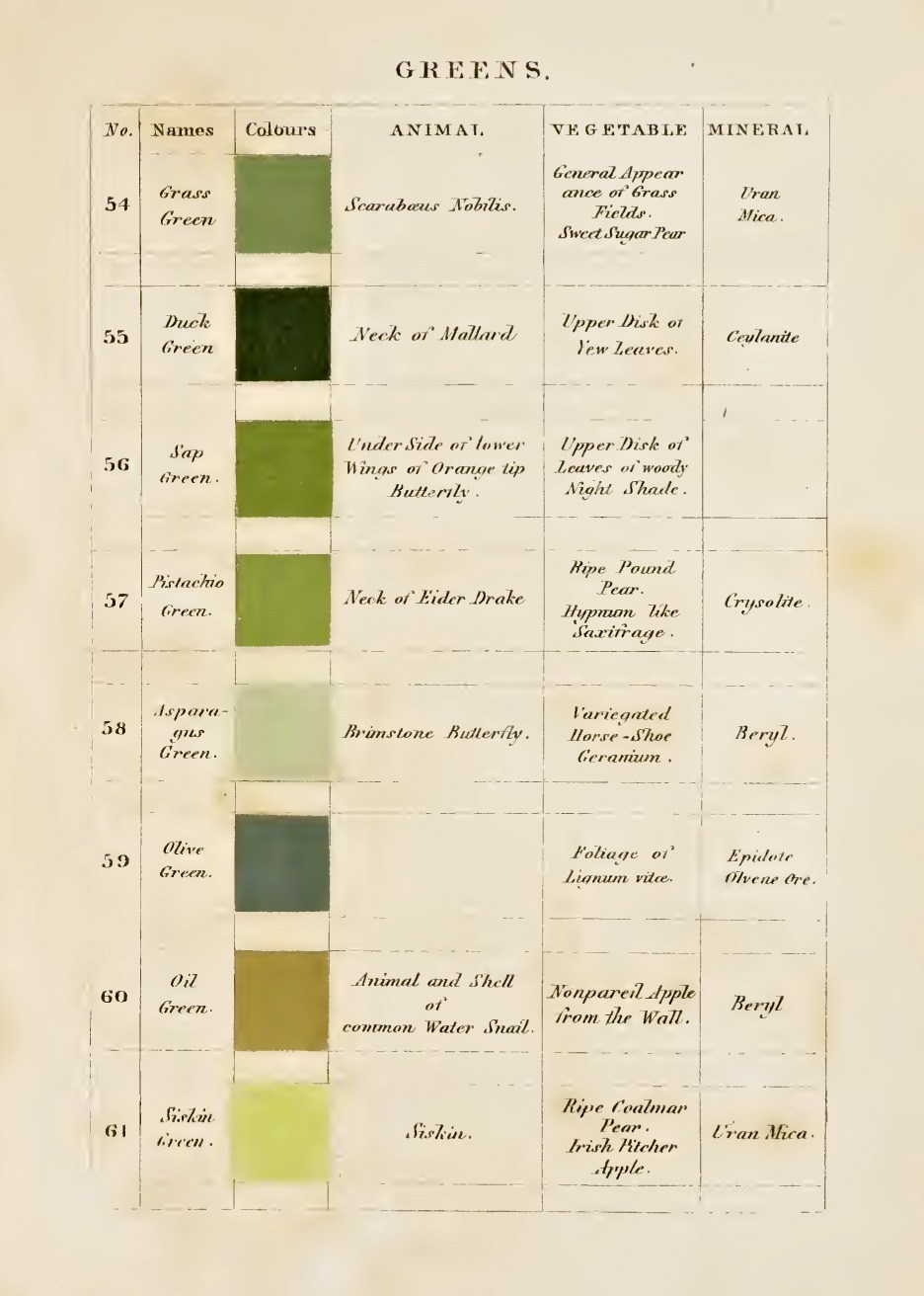 nobrashfestivity:   Patrick Syme, Charts for Werner’s Nomenclature of Colours: