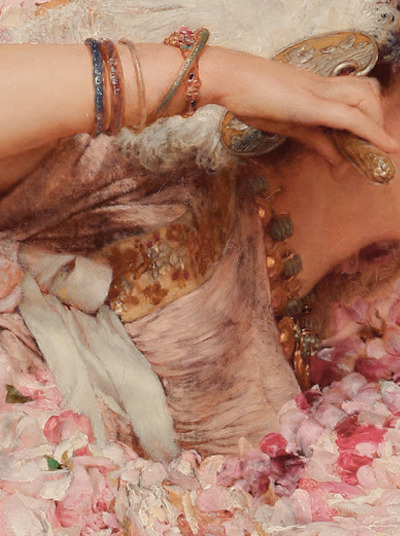 ainulindcle:Sir Lawrence Alma-Tadema,The Roses of Heliogabalus (1888) details.