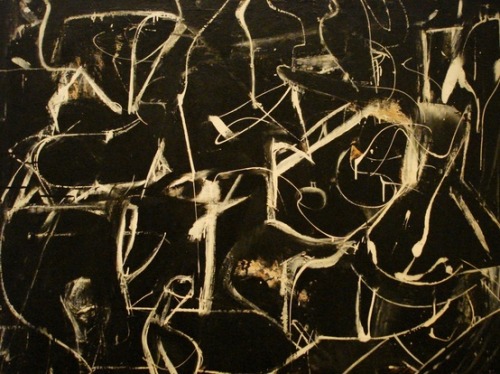 Willem de Kooning, Untitled, 1948–49. Oil and enamel on paper, mounted on composition board, 36 &fra