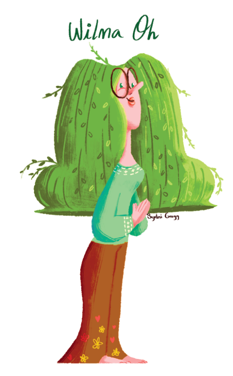 A quickly painted character design! This is Wilma Oh, a hippie willow tree spirit. It’s been a while