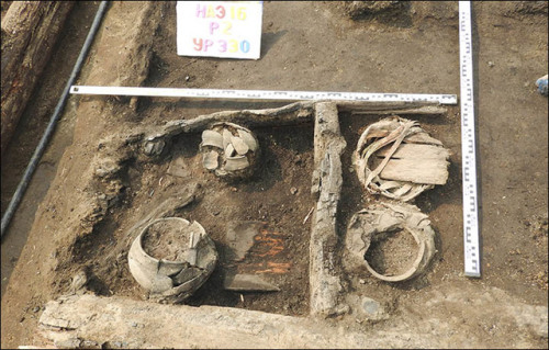 Excavationsin a 16th-centuryTara house (Omsk Oblast, Siberia).Tarawas founded in 1594 as a military 