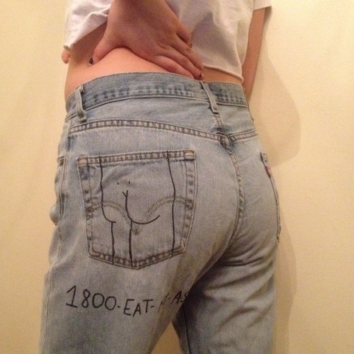 unadoptable:DIY jeans in the werks @1_800_eat_my_ass