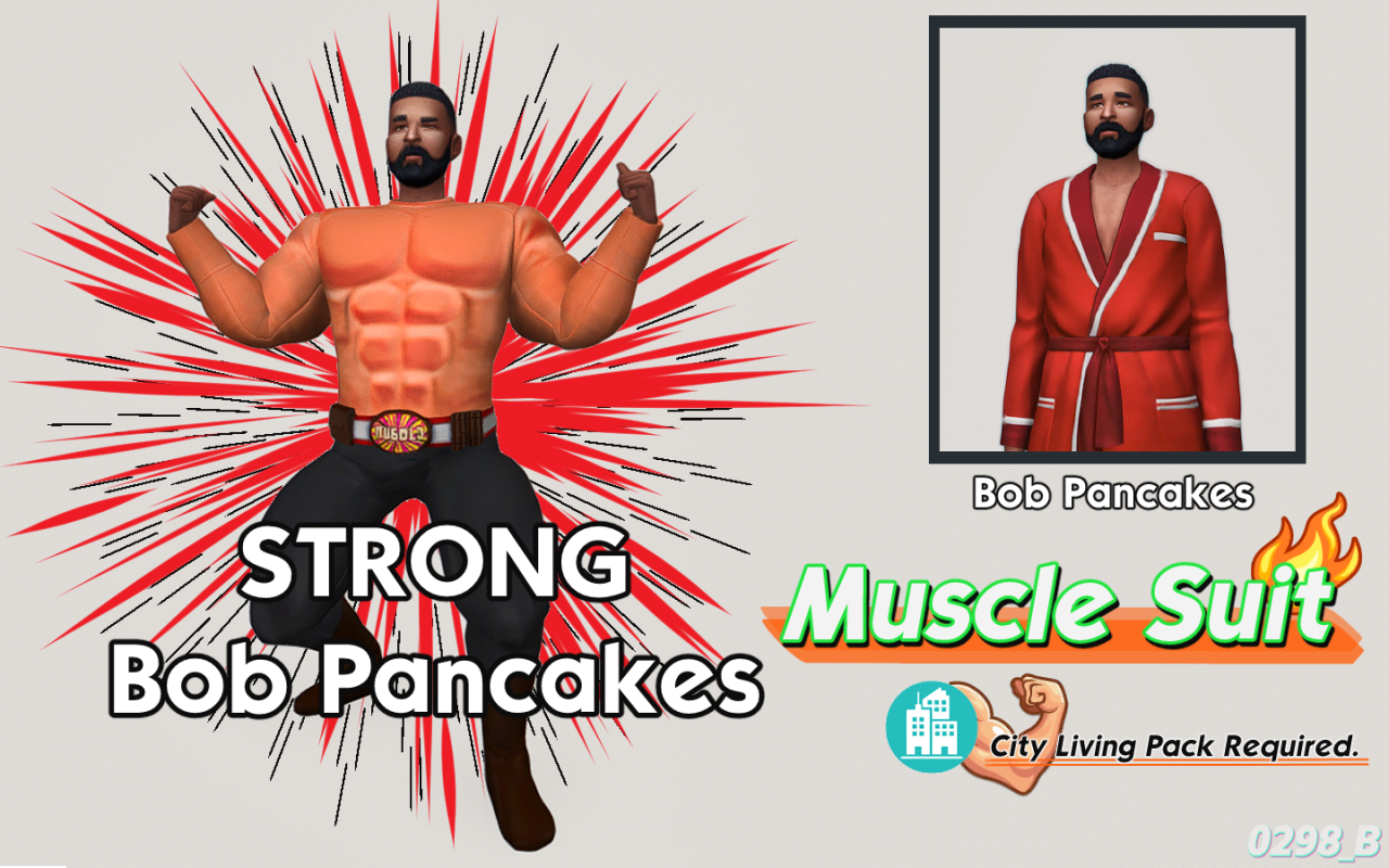 💪 Muscle Suit• City Living Pack required.
• 5 Swatches
• Disallowed for random
Download ( SFS / free )
Pose by @abcdmattya
💪strongPoses2 🔥