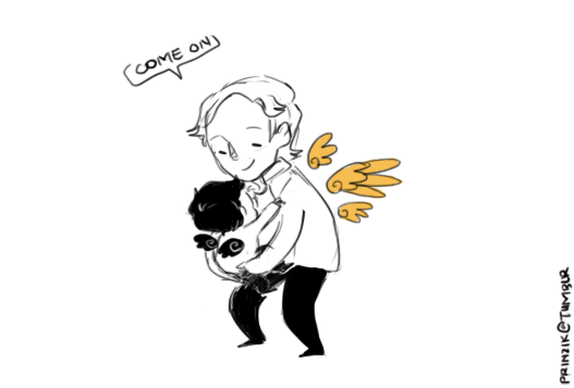 prinzik:  Headcanon that Cas was only affectionate with Gabriel (X) 