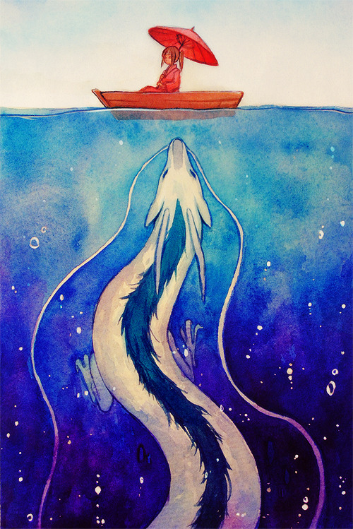 qinni:  Let’s meet again, you and I. Spirited Away | Done in watercolour  My sketchbook