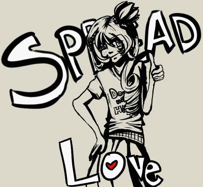 loliphon:  @spread-love-everybody Forgive Phon for covering the message on the shirt