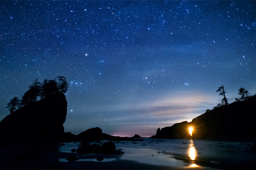 While watching the sunset at Second Beach, on Washington&rsquo;s Olympic Coast (posted a couple 