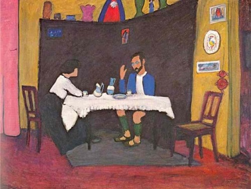 Kandinsky and Erma Bossi at the Table in the Murnau House, 1912, Gabriele Munter