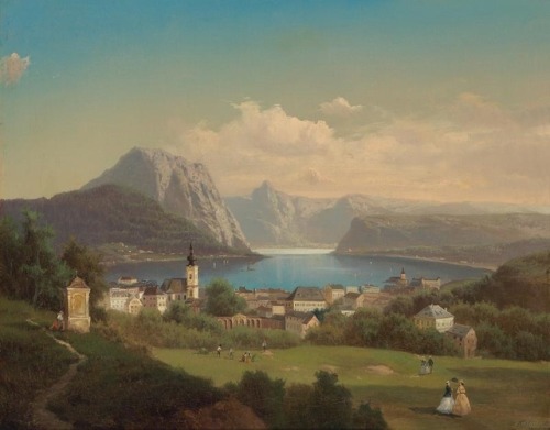 Ferdinand Lepie (1824–1883)View of Gmunden, 1866