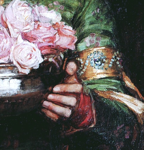 xshayarsha:Gather Ye Rosebuds While Ye May (details) John William Waterhouse.