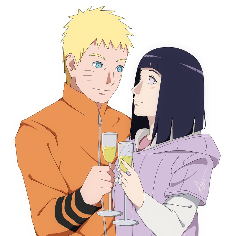axichan:  NaruHina month: day 1 - Anniversary ~Kampai! ♥