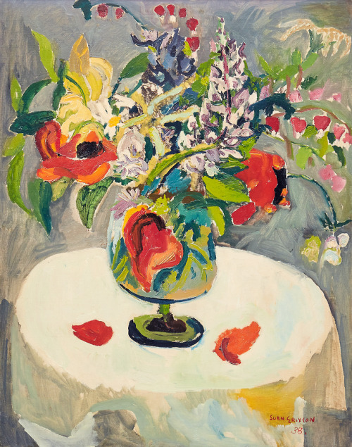 Sunner Flowers  -   Sven X-et Erixson , 1938Swedish, 1899-1970Oil on canvas,  73 x 58 cm.