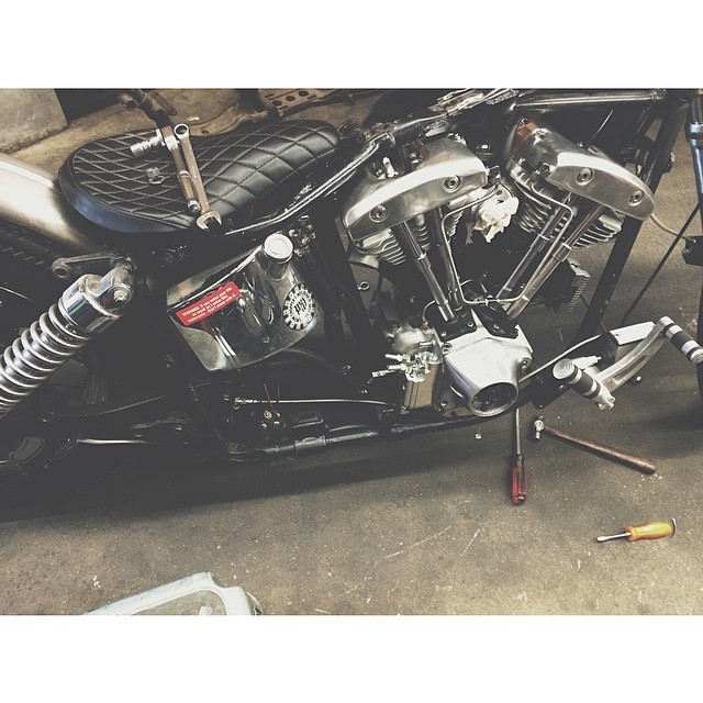 theseasonofthesiccness:  Almost back on the road after full rebuild. #shovelhead