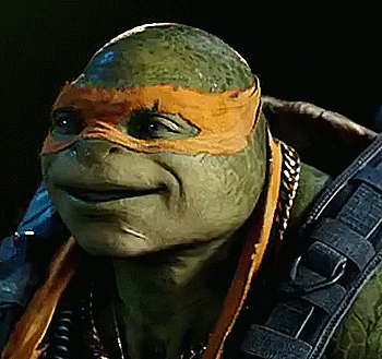 donatello-writes:justalilwriterblog:Turtle smiles to give all of us smiles.Adorable. I love Donnie