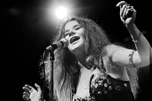 Janis performing at the Newport Folk Festival, 1968.