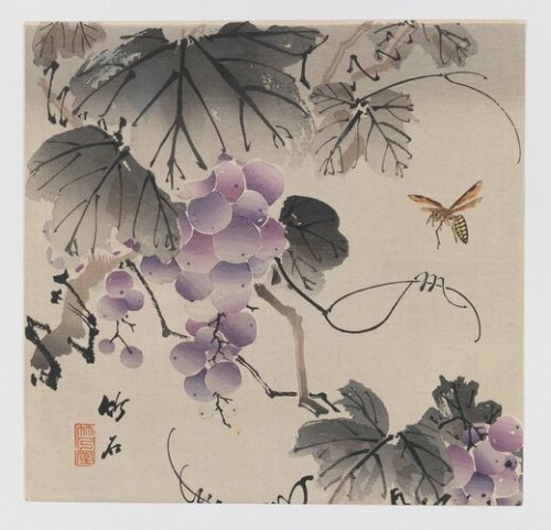 bm-asian-art: Grapevine and Wasp, Chikuseki, ca. 1900, Brooklyn Museum: Asian ArtSize: 9 ¼ x 9 1/16 