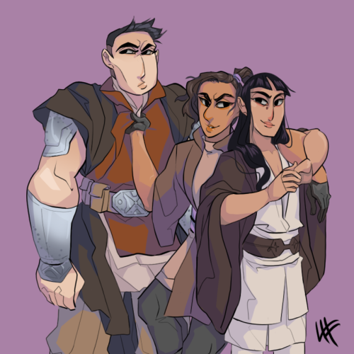  Squint + Gwence + Mela! y’know. before all the war crimes and Dark Side stuffidk how to draw people