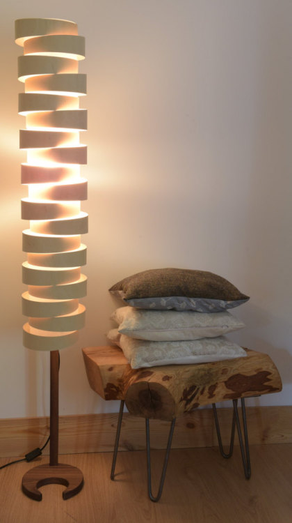 id-lights: WRAP Wood Plywood Floor Lamp -  HANDMADE WOODEN FLOOR LAMP. The WRAP Floor lamp uses high