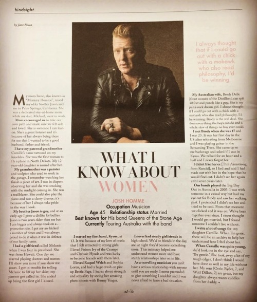 “Queens of the Stone Age’s main man Josh Homme talks significant women rocking his world