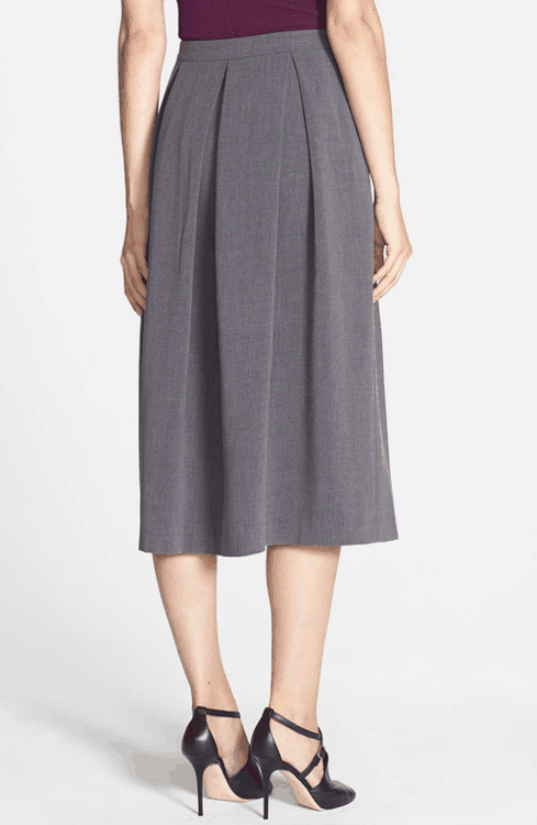 Deep Fold Midi Skirt