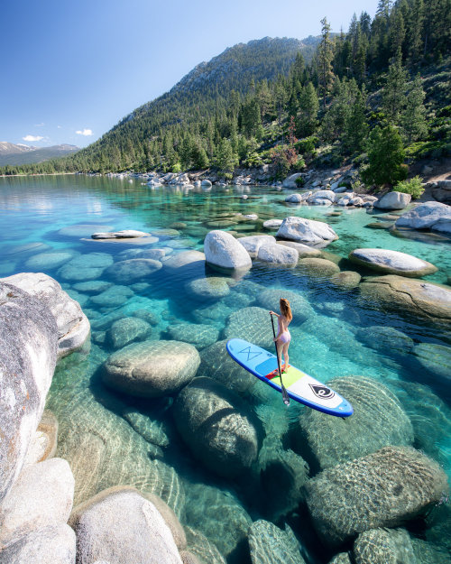 jaegerdog: mizar113:The Cobalt Blue Waters of Lake Tahoe. Paddling the crystal clear waters ..
